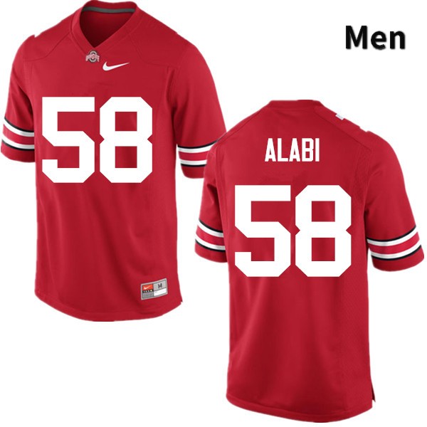 Ohio State Buckeyes Joshua Alabi Men's #58 Red Game Stitched College Football Jersey